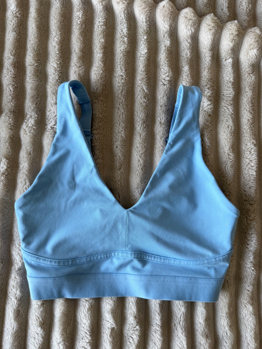 Fabletics Light Blue V-Neck Sports Bra